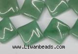 CTW39 15.5 inches 15*15mm twisted diamond green aventurine beads