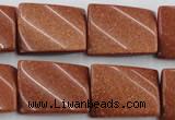 CTW390 15.5 inches 18*25mm twisted rectangle goldstone beads