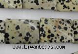 CTW397 15.5 inches 18*25mm twisted rectangle dalmatian jasper beads