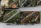 CTW398 15.5 inches 18*25mm twisted rectangle rhyolite gemstone beads