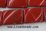 CTW399 15.5 inches 18*25mm twisted rectangle red jasper beads