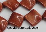 CTW45 15.5 inches 15*15mm twisted diamond goldstone beads