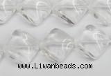 CTW49 15.5 inches 15*15mm twisted diamond white crystal beads