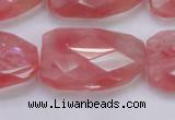 CTW501 15.5 inches 20*30mm faceted & twisted synthetic quartz beads