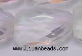 CTW510 15.5 inches 30*40mm faceted & twisted synthetic quartz beads