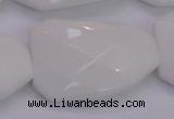 CTW515 15.5 inches 30*40mm faceted & twisted white porcelain beads