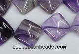 CTW56 15.5 inches 15*15mm twisted diamond amethyst gemstone beads