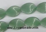 CTW61 15.5 inches 13*18mm twisted oval green aventurine beads