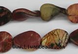 CTW71 15.5 inches 15*20mm twisted oval picasso jasper beads