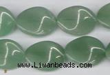 CTW72 15.5 inches 15*20mm twisted oval green aventurine beads