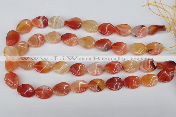 CTW73 15.5 inches 15*20mm twisted oval agate gemstone beads