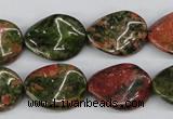 CTW81 15.5 inches 15*20mm twisted oval unakite gemstone beads