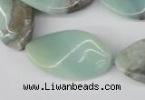 CTW91 15.5 inches 18*30mm twisted oval amazonite gemstone beads