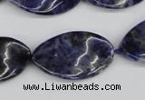 CTW97 15.5 inches 18*30mm twisted oval sodalite gemstone beads