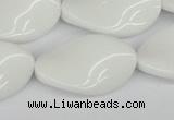 CTW99 15.5 inches 18*30mm twisted oval white agate gemstone beads