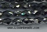 CTZ647 15.5 inches 6*9mm faceted rice terahertz beads wholesale