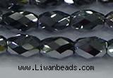 CTZ649 15.5 inches 8*12mm faceted rice terahertz beads wholesale