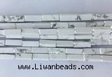 CUBS16 15 inches 4*13mm cuboid white howlite beads wholesale