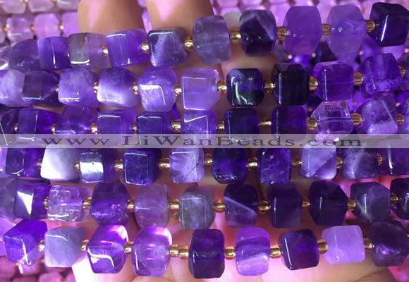 CUBS21 15 inches 8*8mm faceted cube dogtooth amethyst gemstone beads