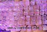 CUBS23 15 inches 8*8mm faceted cube rose quartz gemstone beads