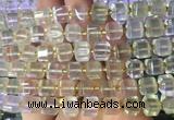 CUBS24 15 inches 8*8mm faceted cube lemon quartz gemstone beads