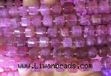 CUBS25 15 inches 8*8mm faceted cube red strawberry quartz gemstone beads