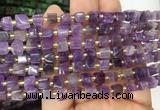 CUBS41 15 inches 6 - 7mm cube amethyst gemstone beads wholesale