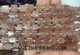 CUBS50 15 inches 6 - 7mm cube strawberry quartz gemstone beads wholesale