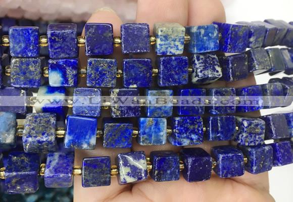 CUBS64 15 inches 8 - 9mm cube lapis lazuli gemstone beads wholesale