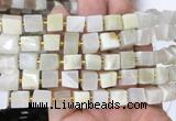 CUBS72 15 inches 7 - 8mm cube white moonstone gemstone beads wholesale