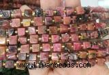 CUBS83 15 inches 6 - 7mm cube rhodonite gemstone beads wholesale