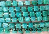 CUBS91 15 inches 8 - 9mm cube amazonite gemstone beads wholesale