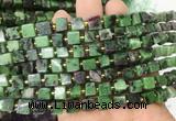 CUBS92 15 inches 6 - 7mm cube ruby zoisite gemstone beads wholesale