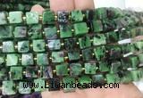 CUBS93 15 inches 7 - 8mm cube ruby zoisite gemstone beads wholesale