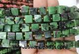 CUBS94 15 inches 8 - 9mm cube ruby zoisite gemstone beads wholesale