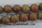 CUG104 15.5 inches 12mm round Chinese unakite beads wholesale