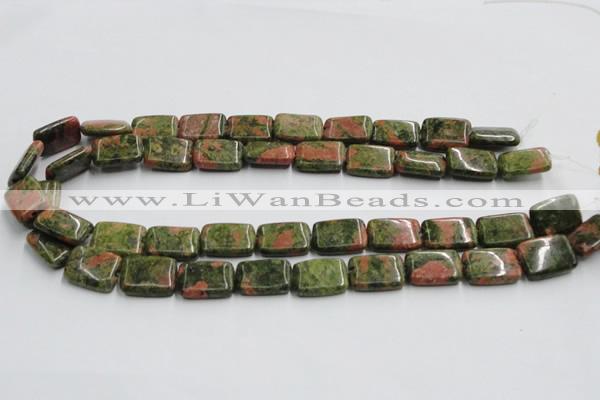 CUG53 16 inches 13*18mm rectangle natural unakite gemstone beads