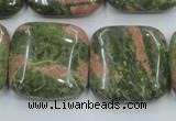 CUG61 16 inches 25*25mm square natural unakite gemstone beads wholesale