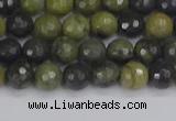 CUJ100 15.5 inches 4mm faceted round African green autumn jasper beads