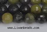 CUJ102 15.5 inches 8mm faceted round African green autumn jasper beads