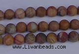 CVJ10 15.5 inches 4mm round matte venus jasper beads wholesale