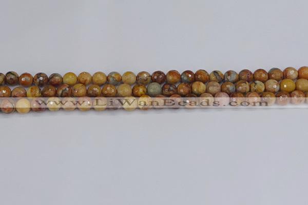 CVJ22 15.5 inches 6mm faceted round venus jasper beads wholesale