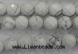 CWB213 15.5 inches 10mm faceted round natural white howlite beads