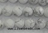 CWB214 15.5 inches 12mm faceted round natural white howlite beads