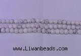 CWB220 15.5 inches 4mm round matte white howlite beads