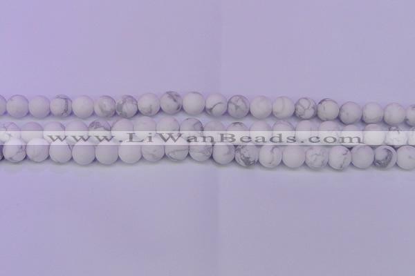 CWB220 15.5 inches 4mm round matte white howlite beads