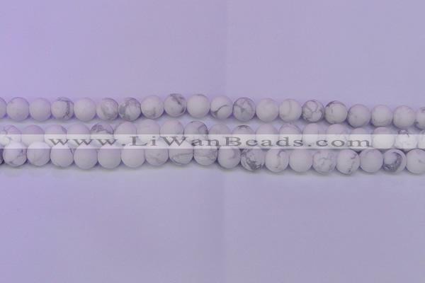 CWB221 15.5 inches 6mm round matte white howlite beads