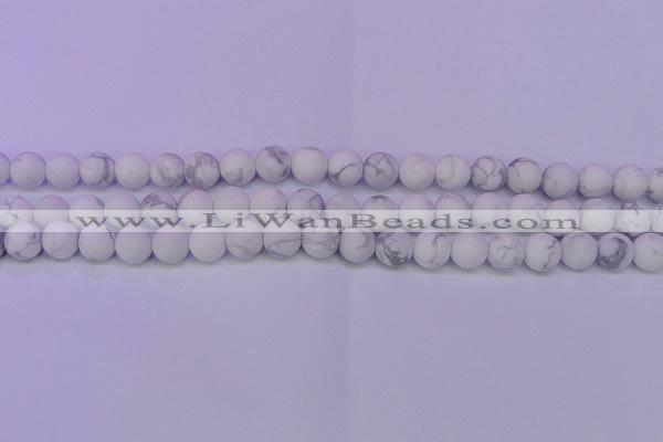 CWB222 15.5 inches 8mm round matte white howlite beads