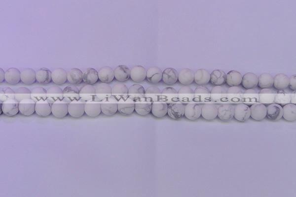 CWB224 15.5 inches 12mm round matte white howlite beads