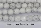 CWB230 15.5 inches 4mm faceted round white howlite beads